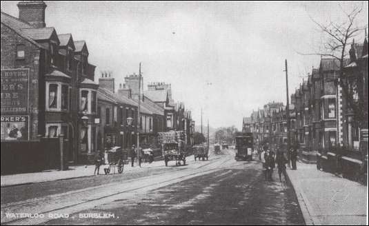 Looking along Waterloo Road towards Burslem