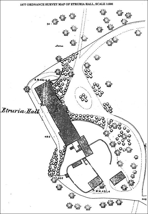 1877 Ordnance Survey Map of Etruria Hall