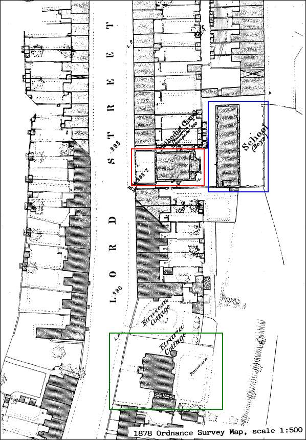 1878 Ordnance Survey map of Lord Street, Etruria Village
