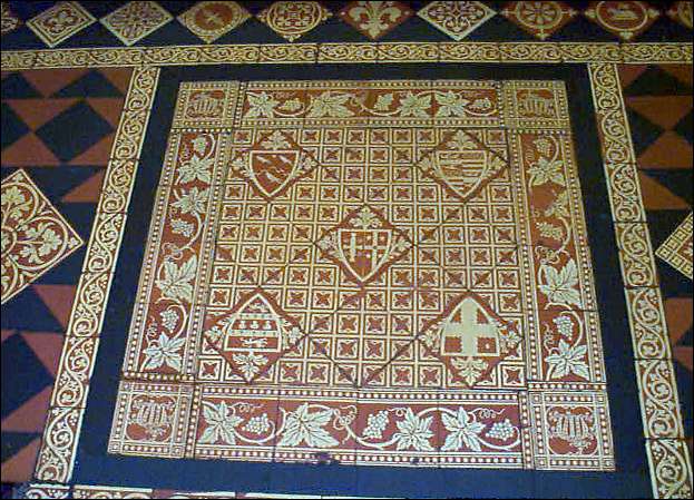 Encaustic floor tiles throughout 