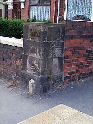 The location of John Brindley's house (only the gate post remains)