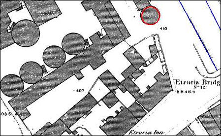 1877 OS map showing the first Wedgwood workers houses