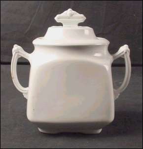 White Ironstone Lidded Sugar Bowl