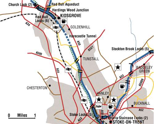 Section of Trent & Mersey Canal around Stoke-on-Trent