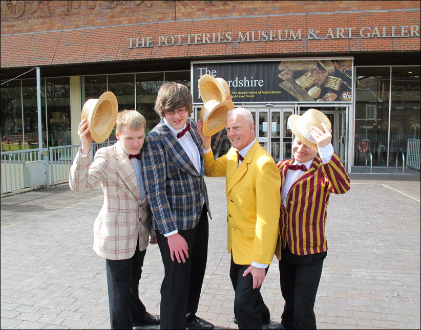 Mow Cop Players outside the Potteries Museum & Art Gallery, Bethesda Strret, Hanley