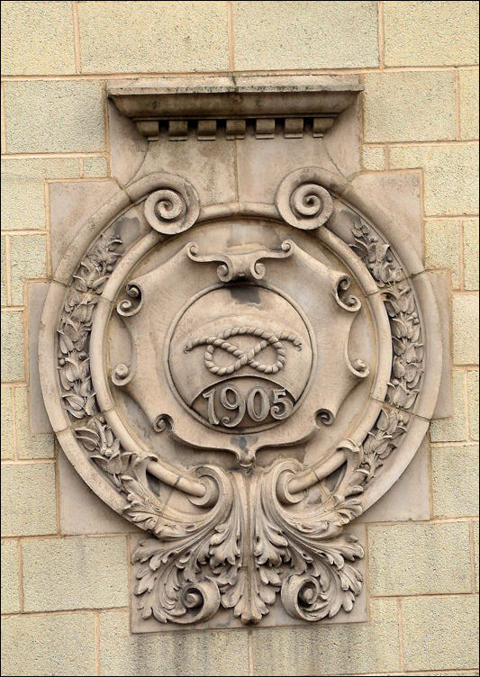 the 1905 date stone of the original Longton Police Station
