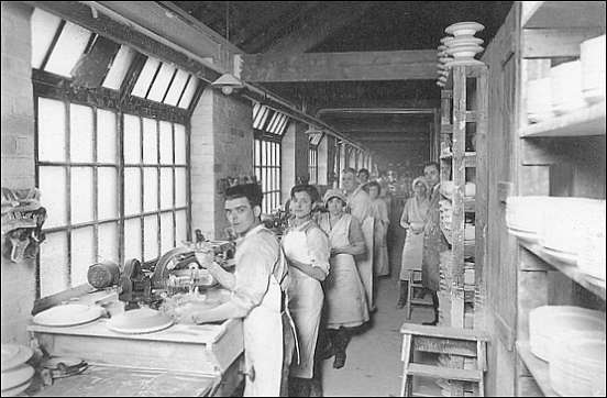 flatware shop - plates are made on a 'jigger'