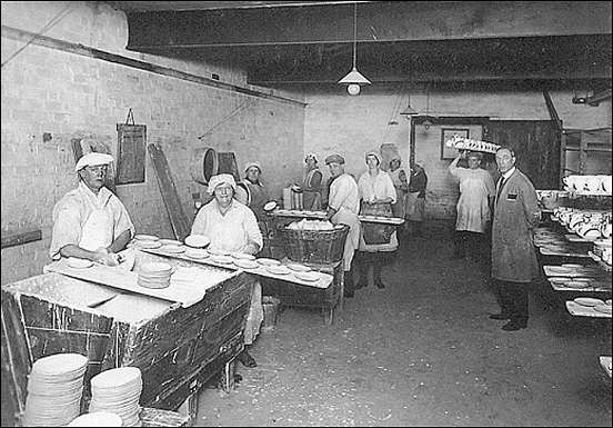 dipping house - the biscuit ware is dipped into a glaze